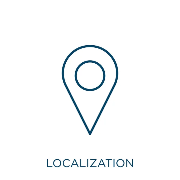 Lokalizációs Ikon Vékony Lineáris Lokalizációs Vázlat Ikon Elszigetelt Fehér Háttér — Stock Vector