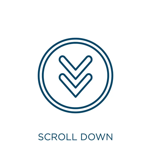 Scrollen Sie Nach Unten Dünnes Lineares Scrollen Nach Unten Umrisssymbol — Stockvektor