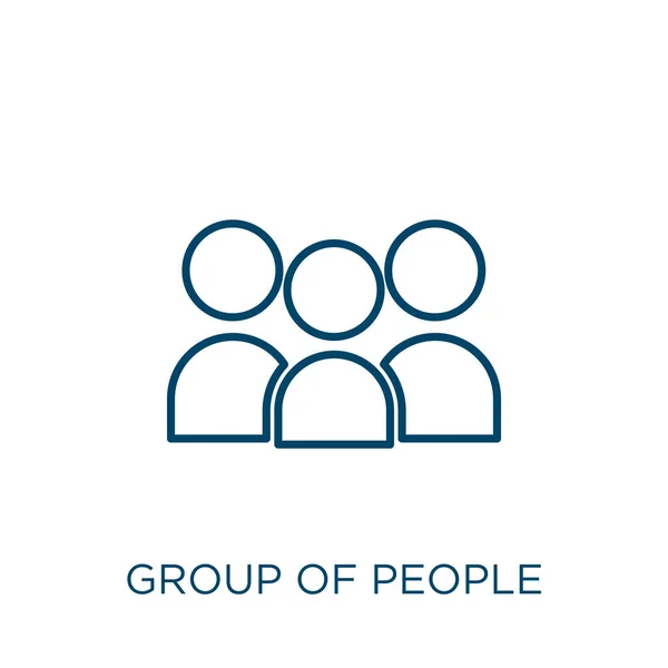 Икона Группы Людей Тонкая Линейная Группа Людей Очерчивает Иконку Белом — стоковый вектор