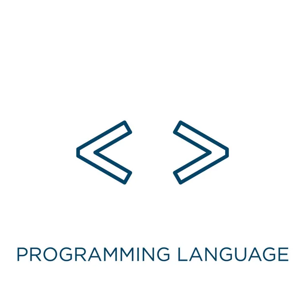 Ícone Linguagem Programação Ícone Esboço Linguagem Programação Linear Fina Isolado — Vetor de Stock