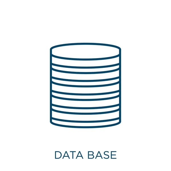Ikon Basis Data Ikon Garis Besar Data Linear Tipis Diisolasi - Stok Vektor