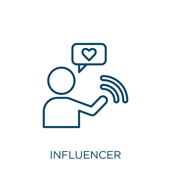 Icona Influencer Icona Del Contorno Dell Influencer Lineare Sottile Isolata — Vettoriale Stock