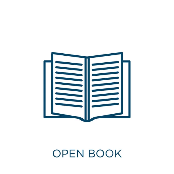 Ανοιχτό Εικονίδιο Βιβλίου Λεπτή Γραμμική Εικόνα Περίγραμμα Ανοιχτό Βιβλίο Απομονώνονται — Διανυσματικό Αρχείο