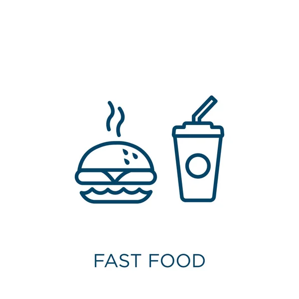 Fast Food Icon Thin Linear Fast Food Outline Icon Isolated — Stock Vector