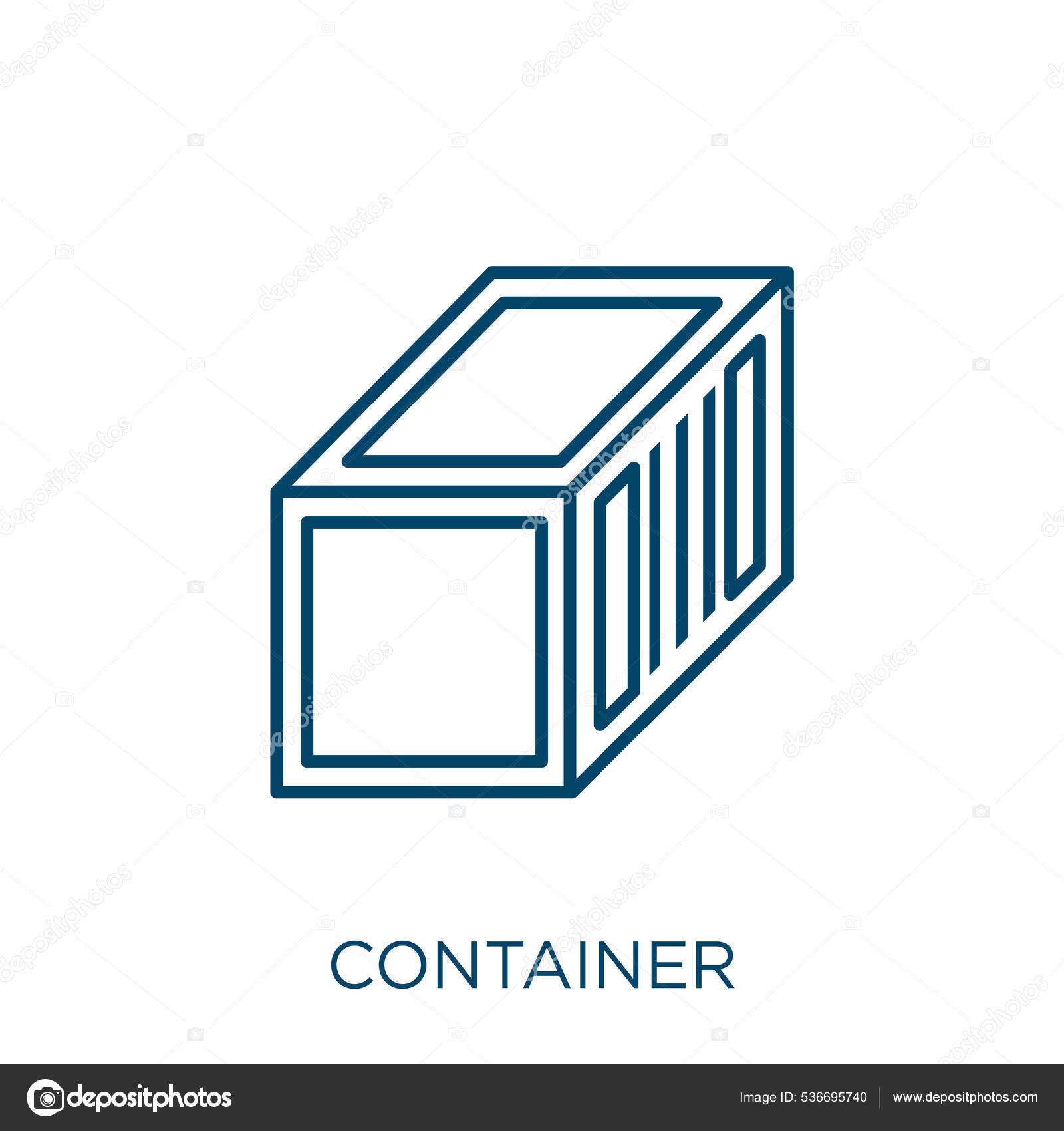Icono Del Contenedor Icono Contorno Contenedor Lineal Delgado Aislado ...