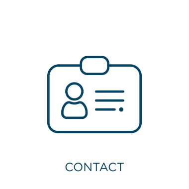 İletişim simgesi. Beyaz arkaplanda izole edilmiş ince doğrusal kontak dış hat simgesi. Satır vektör bağlantısı işareti, ağ ve mobil için sembol