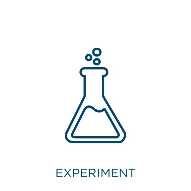 experiment icon. Thin linear experiment outline icon isolated on white background. Line vector experiment sign, symbol for web and mobile