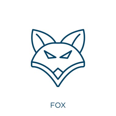 fox icon. Thin linear fox outline icon isolated on white background. Line vector fox sign, symbol for web and mobile