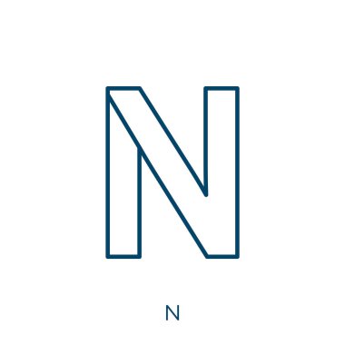 n icon. Thin linear n outline icon isolated on white background. Line vector n sign, symbol for web and mobile