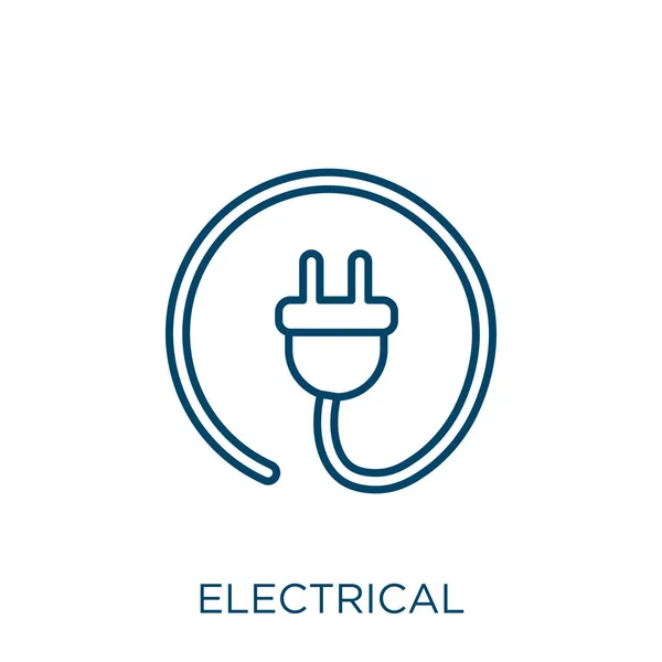 Elektrik Ikonu Beyaz Zemin Üzerinde Izole Edilmiş Ince Doğrusal Elektrik — Stok Vektör