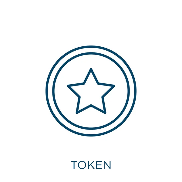 Symbolbild Thin Linear Token Outline Symbol Isoliert Auf Weißem Hintergrund — Stockvektor