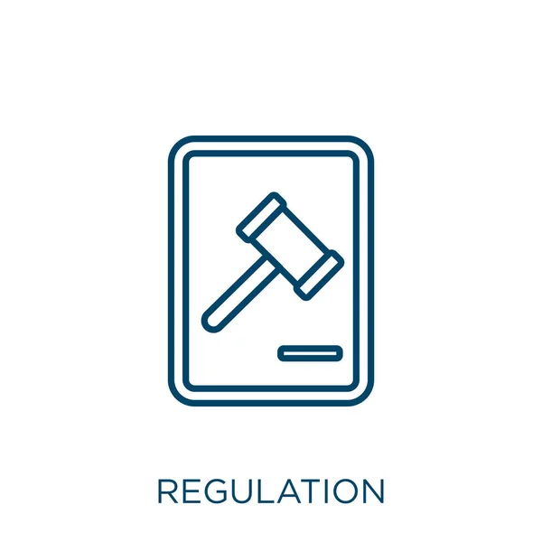 Regulation Icon Thin Linear Regulation Outline Icon Isolated White Background — Stock Vector