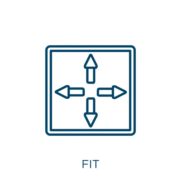 Fit Symbol Thin Lineare Passform Umrisssymbol Isoliert Auf Weißem Hintergrund — Stockvektor