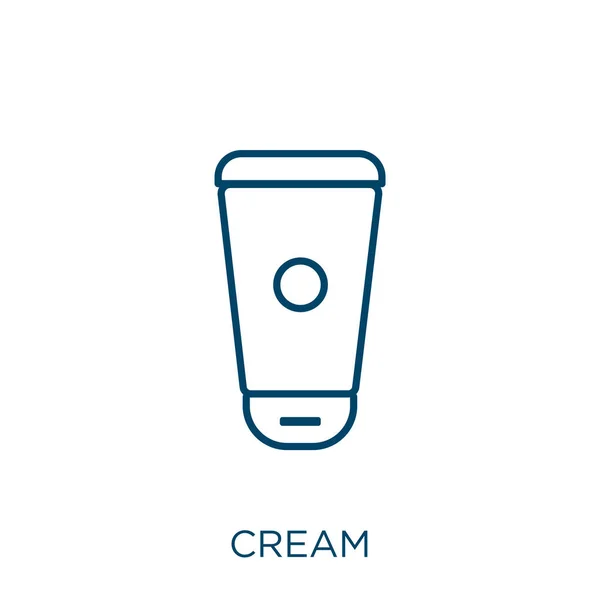 Cream Icon Thin Linear Cream Outline Icon Isolated White Background — Stock Vector
