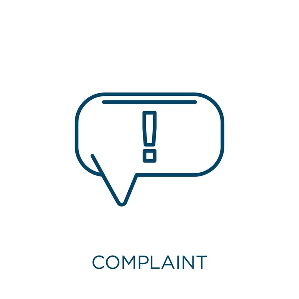 Complaint Icon Thin Linear Complaint Outline Icon Isolated White Background — Stock Vector