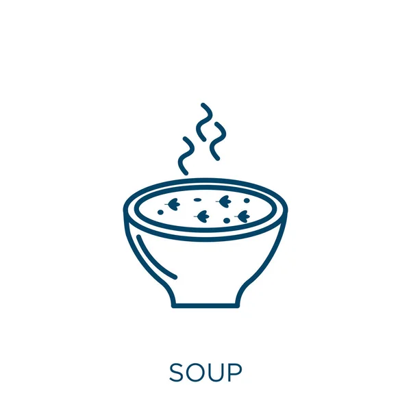 Icono Sopa Esquema Sopa Lineal Delgada Icono Aislado Sobre Fondo — Archivo Imágenes Vectoriales