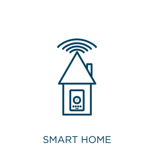 Smart Home Ikone Dünnes Lineares Smart Home Umrisssymbol Isoliert Auf — Stockvektor
