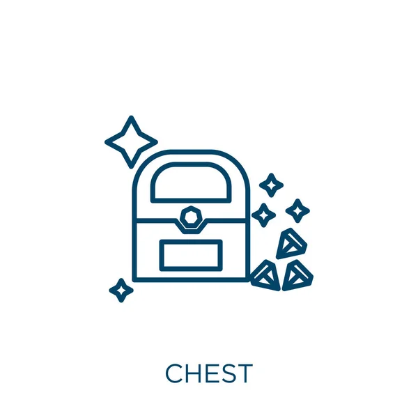 Chest Icon Thin Linear Chest Outline Icon Isolated White Background — Stock Vector