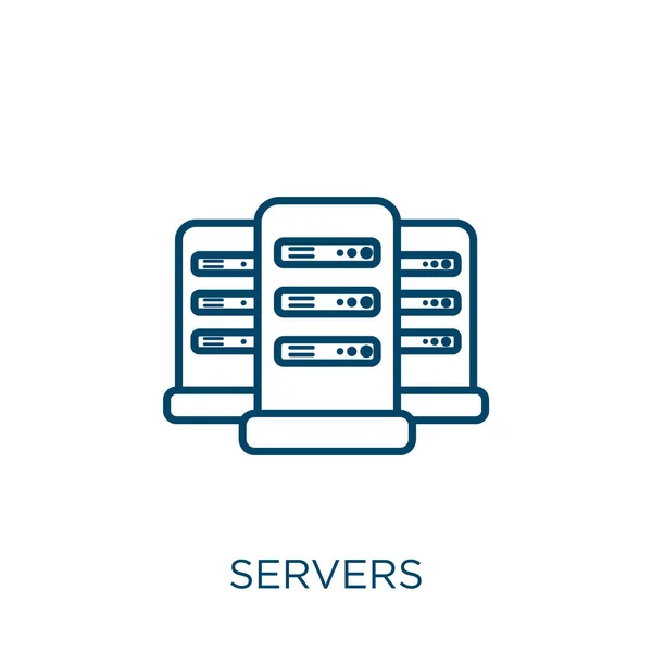 Server Symbol Dünne Lineare Server Umreißen Das Symbol Isoliert Auf — Stockvektor