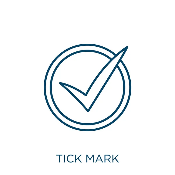 Tick Mark Icon Thin Linear Tick Mark Outline Icon Isolated — Stock Vector