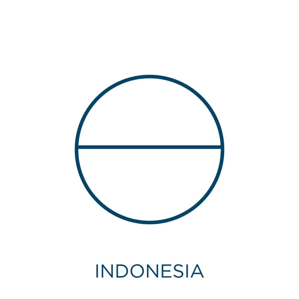 Ikon Indonesia Ikon Garis Besar Indonesia Tipis Diisolasi Pada Latar - Stok Vektor