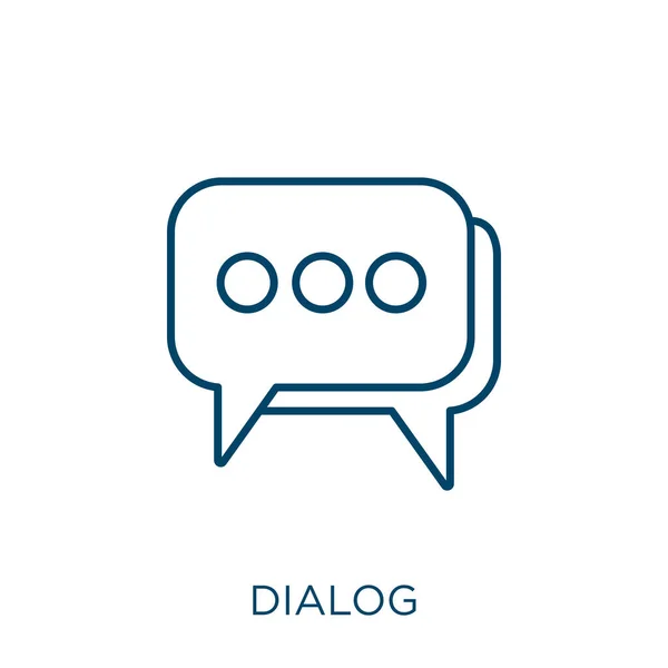 Dialog Icon Thin Linear Dialog Outline Icon Isolated White Background — Stock Vector