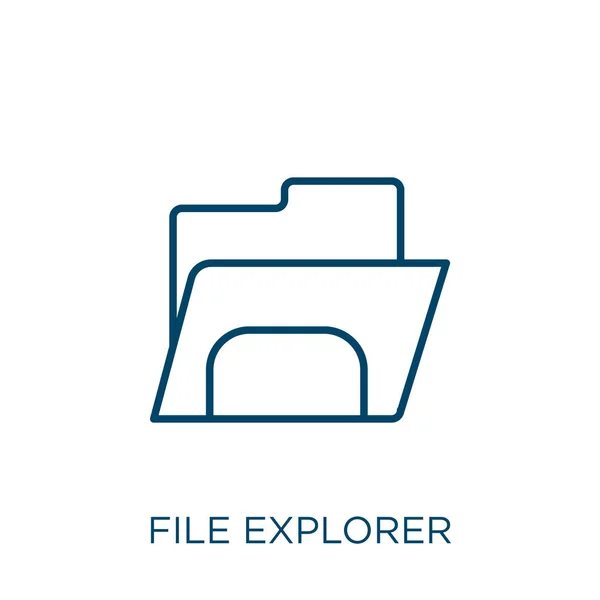 Иконка Проводника Файлов Иконка Контура Тонкого Линейного Проводника Файлов Изолирована — стоковый вектор