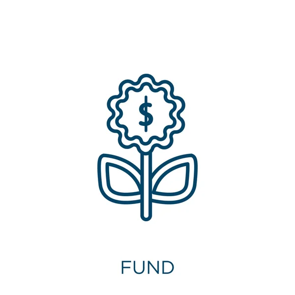 Значок Фонда Тонкий Линейный Контур Фонда Иконка Выделена Белом Фоне — стоковый вектор