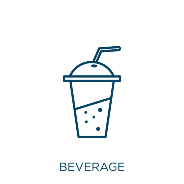 Beverage Icon Thin Linear Beverage Outline Icon Isolated White Background — Stock Vector