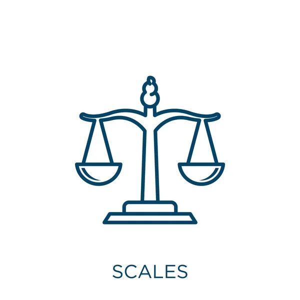 Écailles Icône Échelles Linéaires Minces Icône Contour Isolé Sur Fond — Image vectorielle
