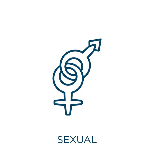 Sexual Icon Thin Linear Sexual Outline Icon Isolated White Background — Stock Vector