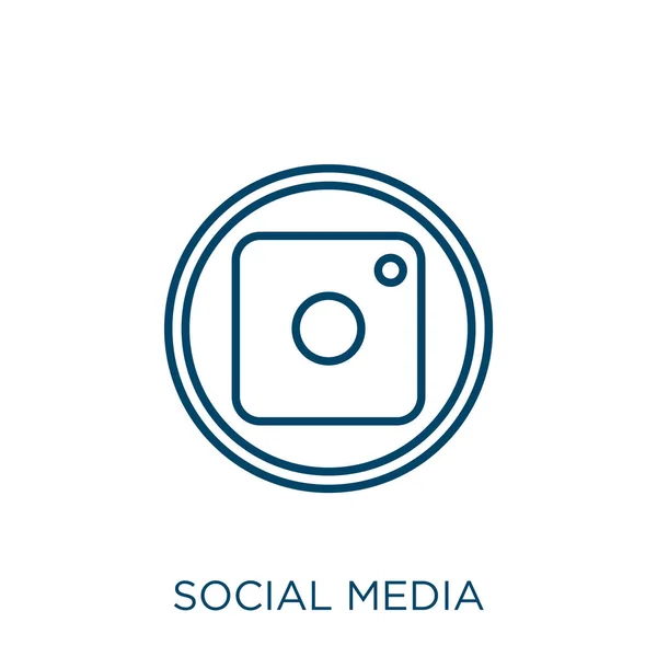 Ikone Der Sozialen Medien Dünne Linearen Social Media Umriss Symbol — Stockvektor