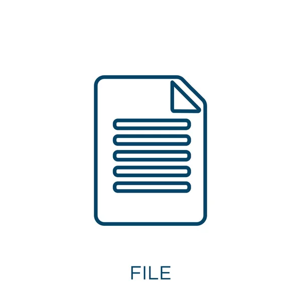ファイル アイコン 白い背景に隔離された薄い線形ファイルアウトラインアイコン ラインベクトルファイルサイン ウェブとモバイル用のシンボル — ストックベクタ