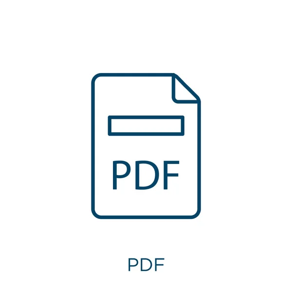 Ícone Pdf Ícone Esboço Pdf Linear Fino Isolado Fundo Branco —  Vetores de Stock