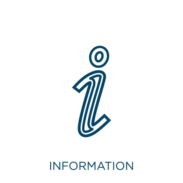 Значок Інформації Тонка Піктограма Контуру Лінійної Інформації Ізольована Білому Тлі — стоковий вектор