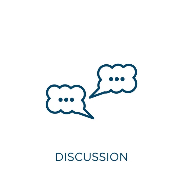 Discussion Icon Thin Linear Discussion Outline Icon Isolated White Background — Stock Vector