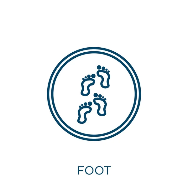 Εικονίδιο Πόδι Λεπτό Γραμμικό Περίγραμμα Ποδιού Που Απομονώνεται Λευκό Φόντο — Διανυσματικό Αρχείο