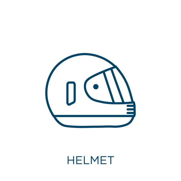 Helmet Icon Thin Linear Helmet Outline Icon Isolated White Background — Stock Vector