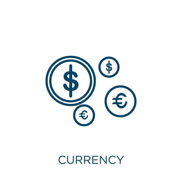 通貨アイコン 白い背景に孤立した薄い線形通貨アウトラインアイコン ラインベクトル通貨記号 ウェブとモバイルのシンボル — ストックベクタ