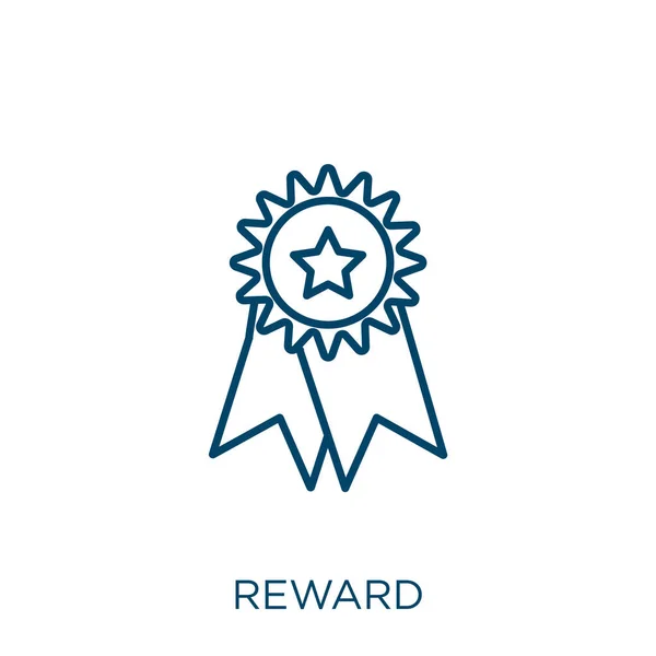 Reward Icon Thin Linear Reward Outline Icon Isolated White Background — Stock Vector