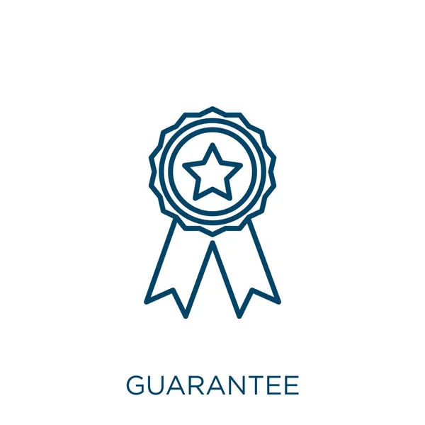 Guarantee Icon Thin Linear Guarantee Outline Icon Isolated White Background — Stock Vector