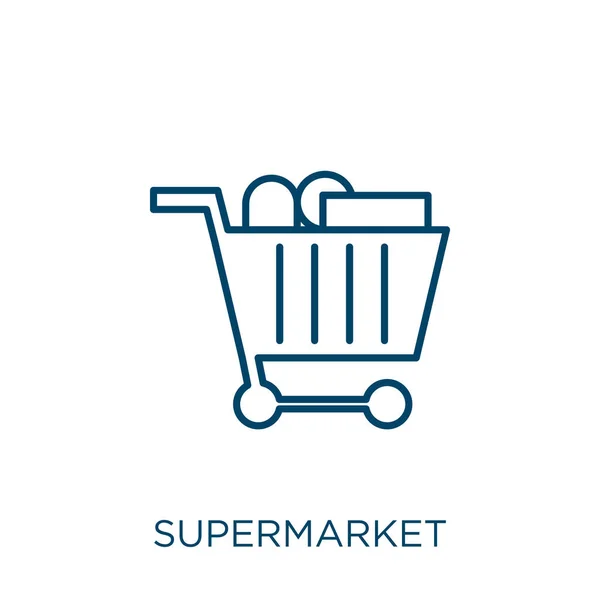Szupermarket Ikon Vékony Lineáris Szupermarket Vázlat Ikon Elszigetelt Fehér Alapon — Stock Vector