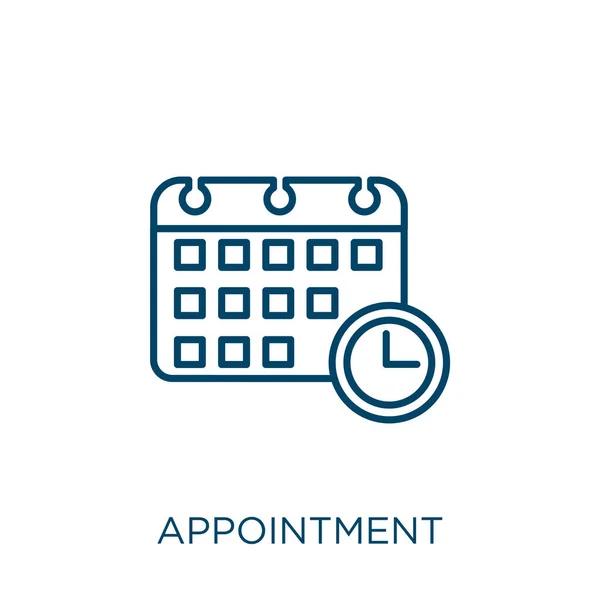 Appointment Icon Thin Linear Appointment Outline Icon Isolated White Background — Stock vektor