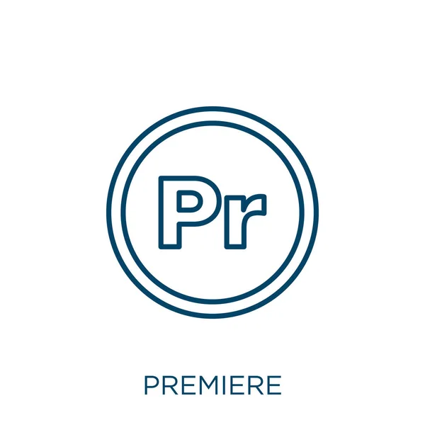 Premiere Icon Thin Linear Premiere Outline Icon Isolated White Background — стоковый вектор