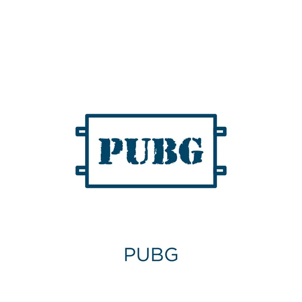 Pubg Icon Thin Linear Pubg Outline Icon Isolated White Background — Stock Vector