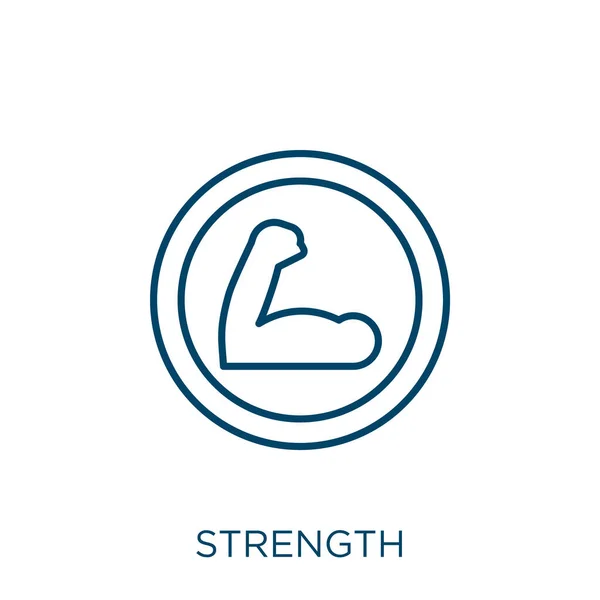 Strength Icon Thin Linear Strength Outline Icon Isolated White Background — Vetor de Stock