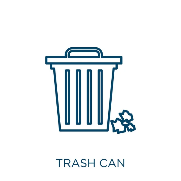 Trash Can Icon Thin Linear Trash Can Outline Icon Isolated — 图库矢量图片