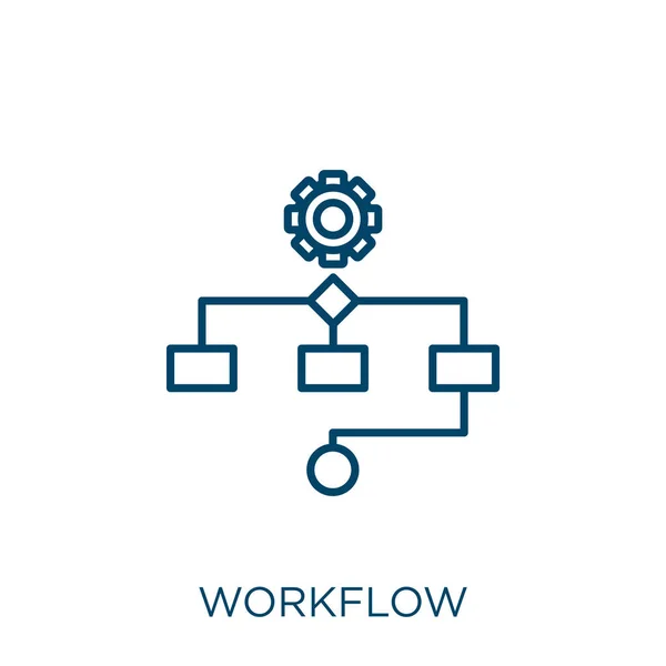 Workflow Icon Thin Linear Workflow Outline Icon Isolated White Background — Stock Vector