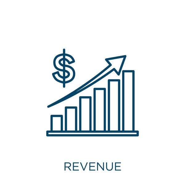 Revenue Icon Thin Linear Revenue Outline Icon Isolated White Background — Stock vektor