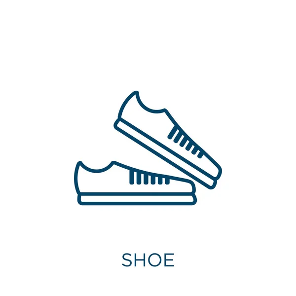 Shoe Icon Thin Linear Shoe Outline Icon Isolated White Background — Stock Vector